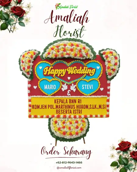 Papan Bunga Pernikahan Johunut